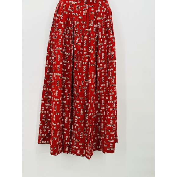 unbranded‎  A-Line Skirt Retro Floral 60s/70s  tinny flowers red size S - Picture 5 of 10